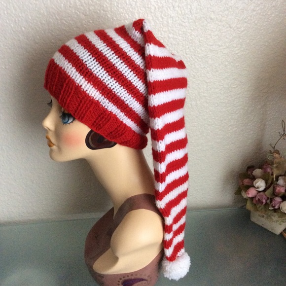 Girls Santa Hat Knit Handmade